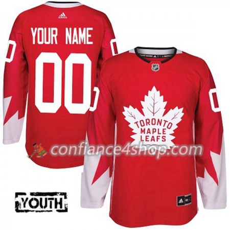 Adidas Maillot de Hockey Toronto Maple Leafs Personnaliser 2017-2018 Rouge Alternate Authentic - Enfant